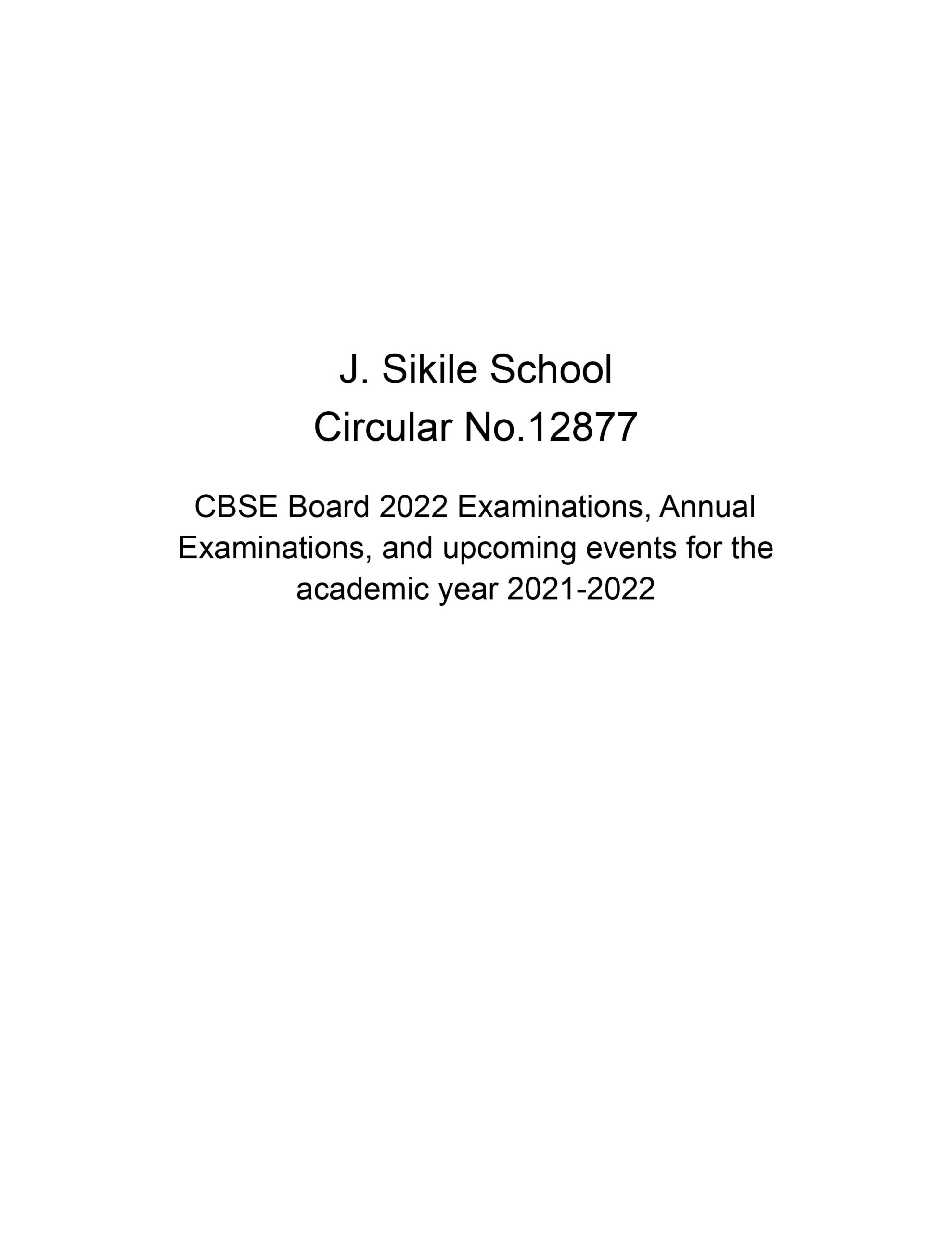 J. Sikile School Circular No.12877